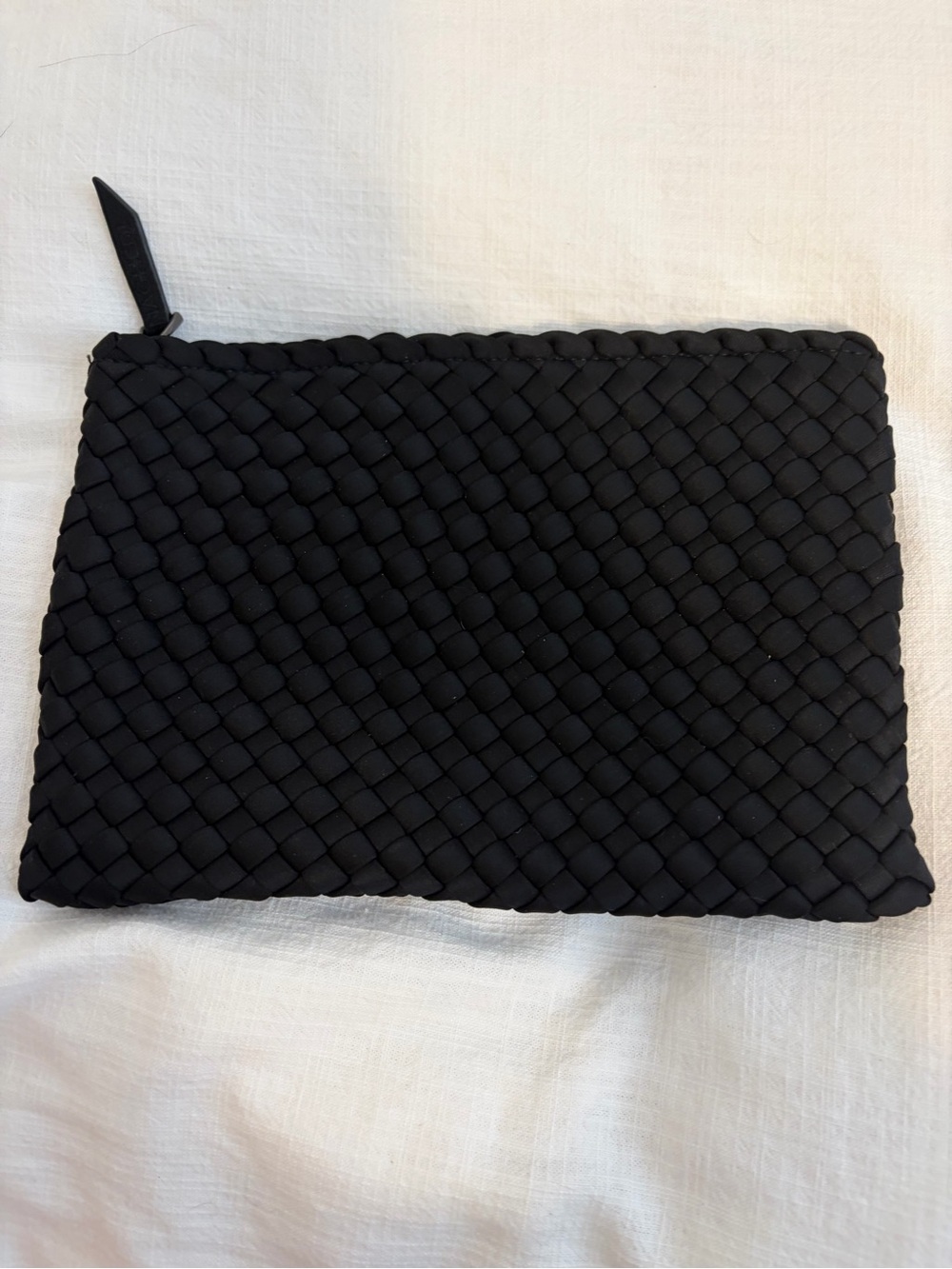 Naghedi Black Woven Tote with Matching Pouch - Picture 3 of 6